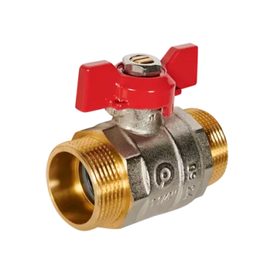 Кран шаровой полнопроходной ROMMER - 1"1/4 (НР/НР, PN40, ручка-бабочка)