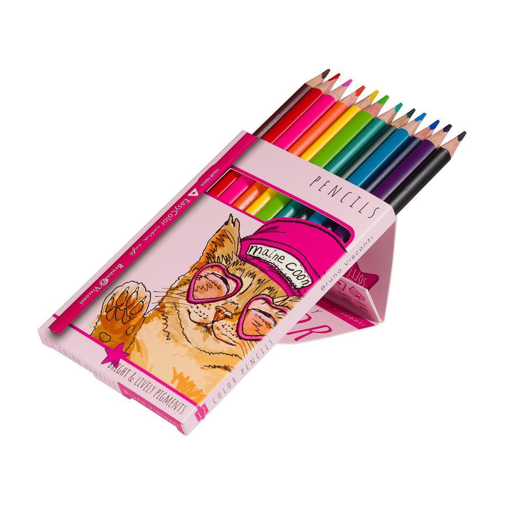 Карандаши 12 цв. "EasyColor" (Bruno Visconti)