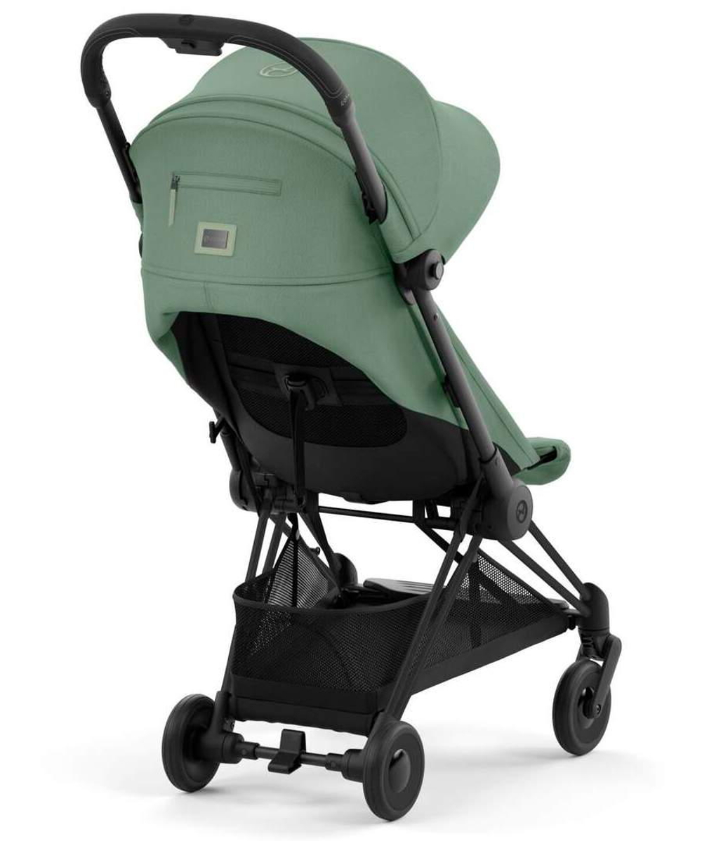 Прогулочная коляска Cybex Coya Leaf Green с дождевиком и бампером/Matt Black