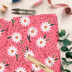 Ткань шифон ромашки под дождём