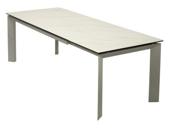 Стол CREMONA 180 KL-99 Белый мрамор матовый, итальянская керамика / белый каркас