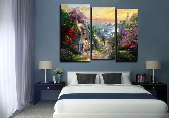 Модульная картина "Старинная деревня "