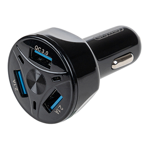 Адаптер 12/24 В 36 Вт 3 USB QC треугольный черный Skyway