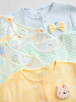 Комбинезон / Cлип для малышей Next E18-363, 5 шт., Светло-зеленый, Светло-желтый, Голубой