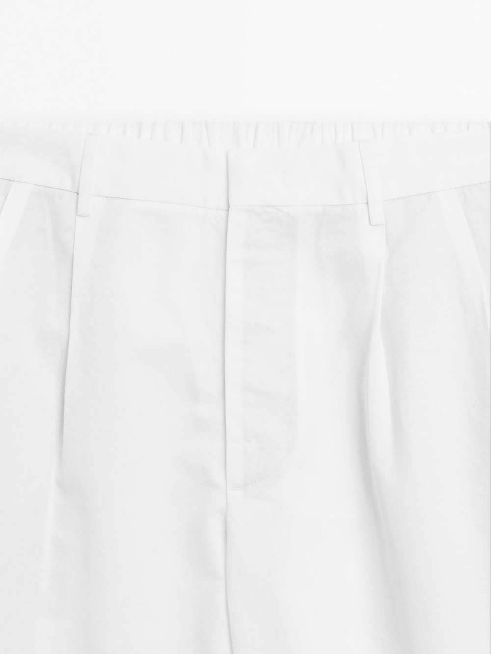 Massimo Dutti Брюки-баллоны с двойными вытачками, кремовый