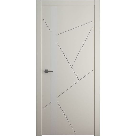 Фото межкомнатная дверь эмаль Albero Геометрия 6 латте стекло белое
