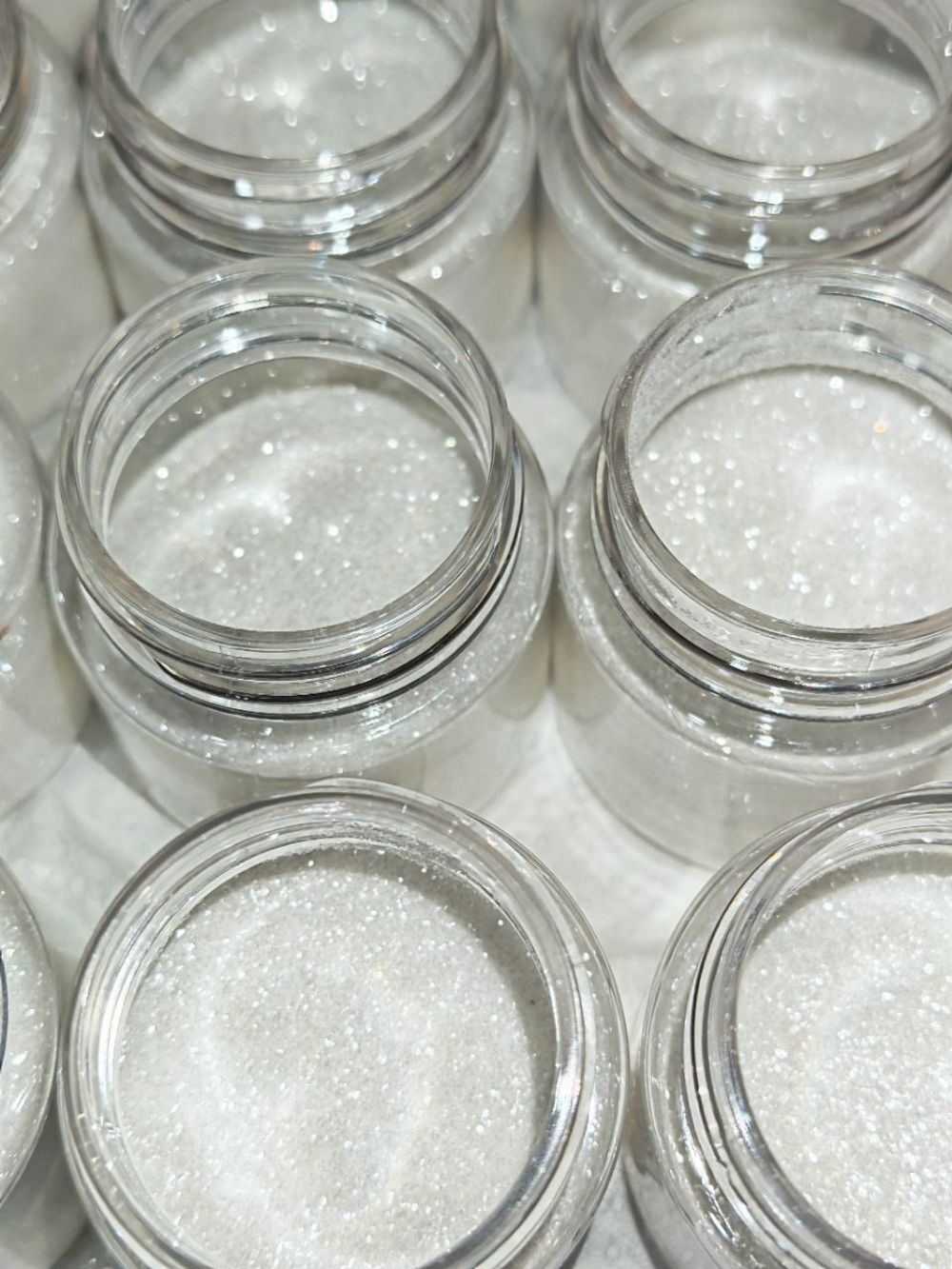 Блёстки Глиттер 301-02мм Белый прозрачный глянец - универсальные