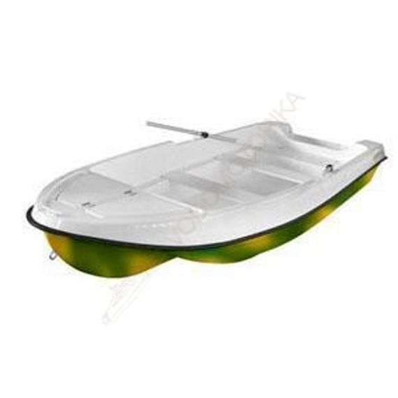 Лодка LAKER 410 пластиковая моторно-гребная ( низ камуфлированный, верх белый )