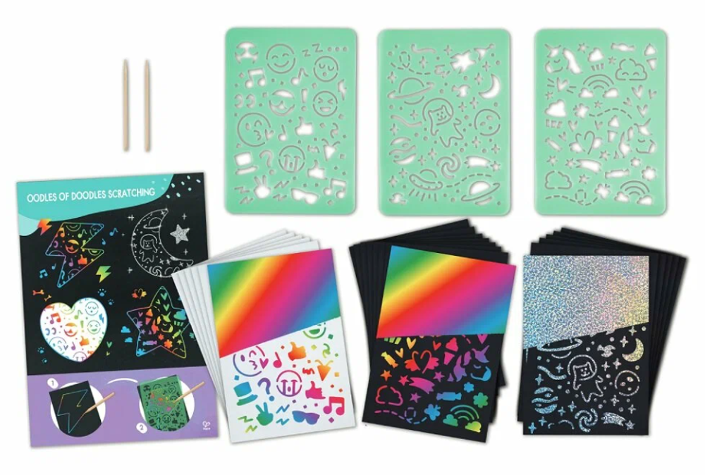 Детский игровой набор для творчества "Радужные блестки" с трафаретами