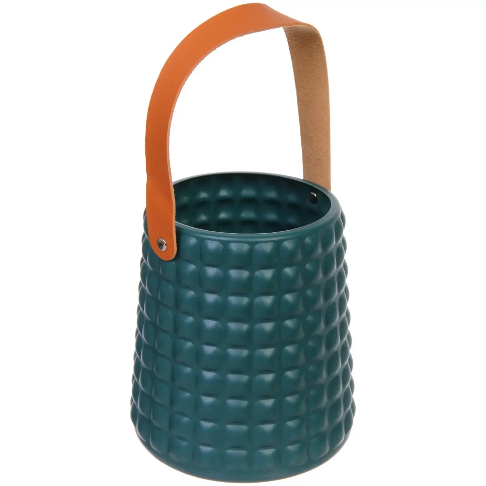 Ваза из пластика «Адель» 15,5*17,5см клетка, цвет зеленый