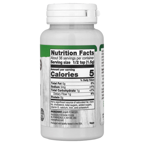 NOW Foods, Real Food, порошок агар-агара, 57 г (2 унции)