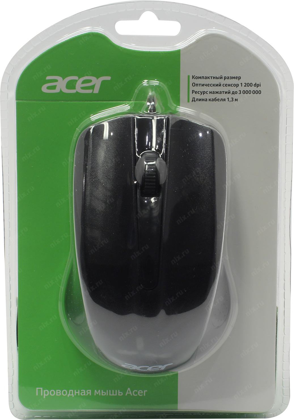 Acer Optical Mouse OMW010 <ZL.MCEEE.001> (RTL)  USB  3btn+Roll