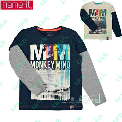 Лонгслив с контрастными рукавами и абстрактным принтом