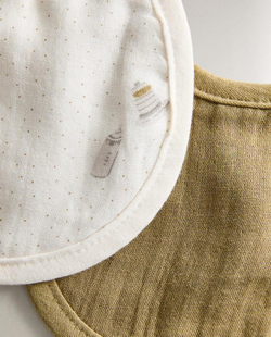 ZARA HOME ДЕТСКИЙ НАГРУДНИК (2 ШТ.), ЭКРЮ