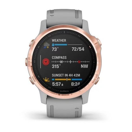 Мультиспортивные часы Garmin Fenix 6S Sapphire - розовое золото с серым ремешком 010-02159-21