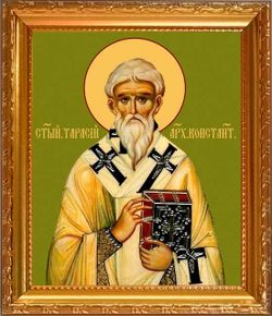 Тарасий Цареградский патриарх. Икона на холсте в раме.