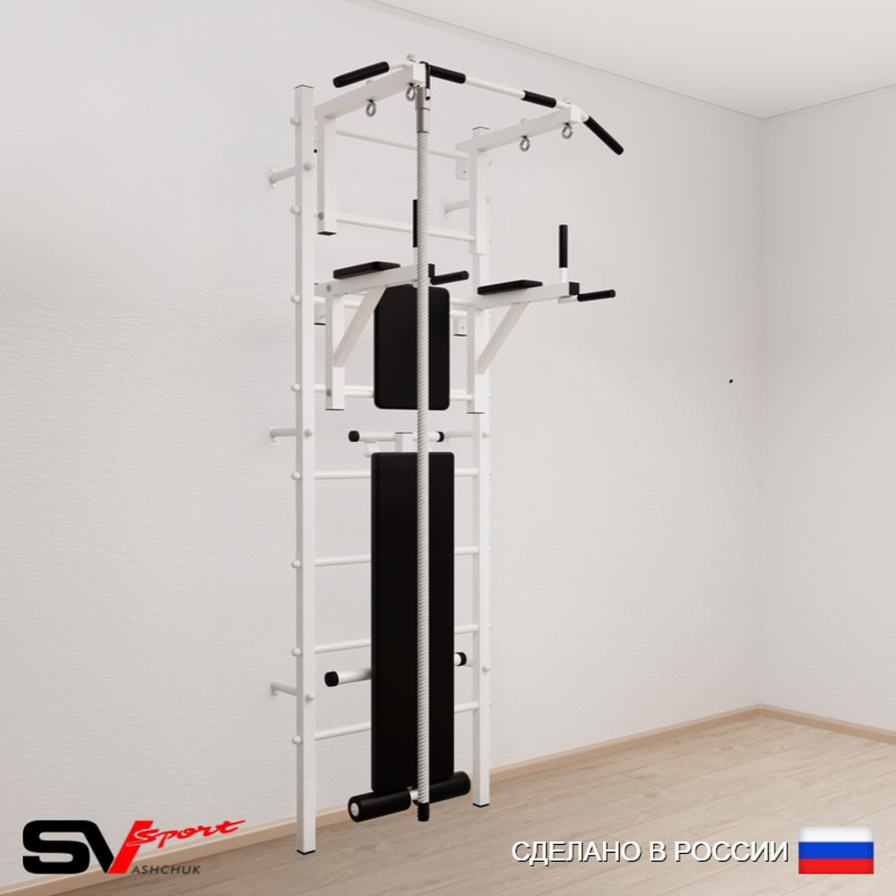 Шведская стенка Sv Sport усиленная 680 (Турник стандарт/Брусья/Скамья/Канат)