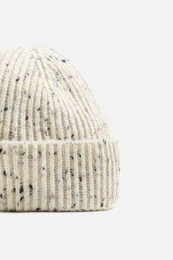 ZARA ШАПКА ИЗ РЕЛЬЕФНОЙ ПРЯЖИ, ЭКРЮ