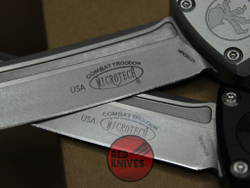 Нож Microtech Troodon 3 T/E Tanto Gray - рукоять серый алюминий