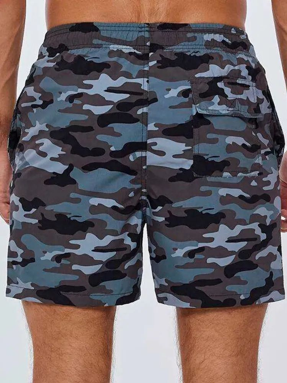 Мужские шорты с серым камуфляжным принтом (Размер: 4X) (Цвет: серый)