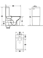 AQM1003 Унитаз напольный Rimless с сиденьем SoftClose, горизонтальный выпуск. 680x360x405мм