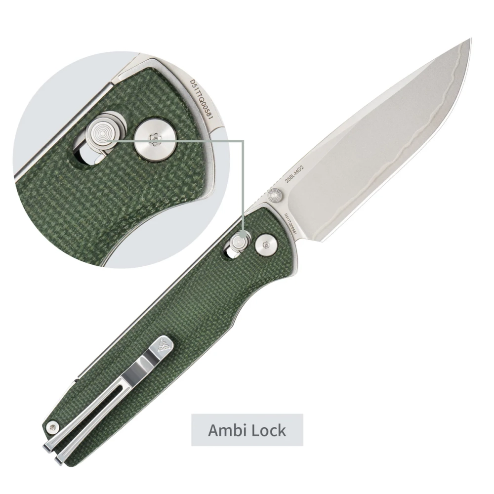 Нож складной SRM 255L-MG2 Medal Beadblast (140Cr Laminated, Green Micarta)