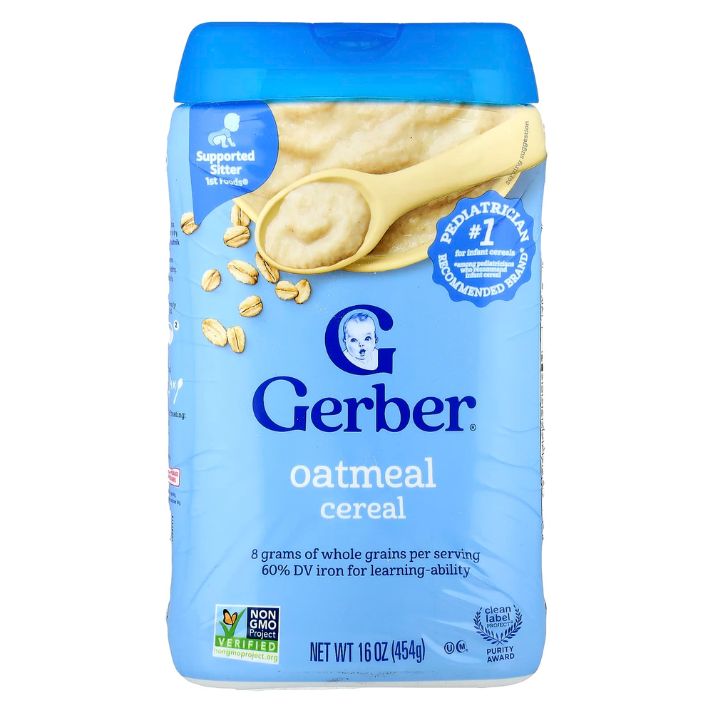 Gerber, 1st Foods, овсяные хлопья, один вид злаков, 454 г (16 унций)