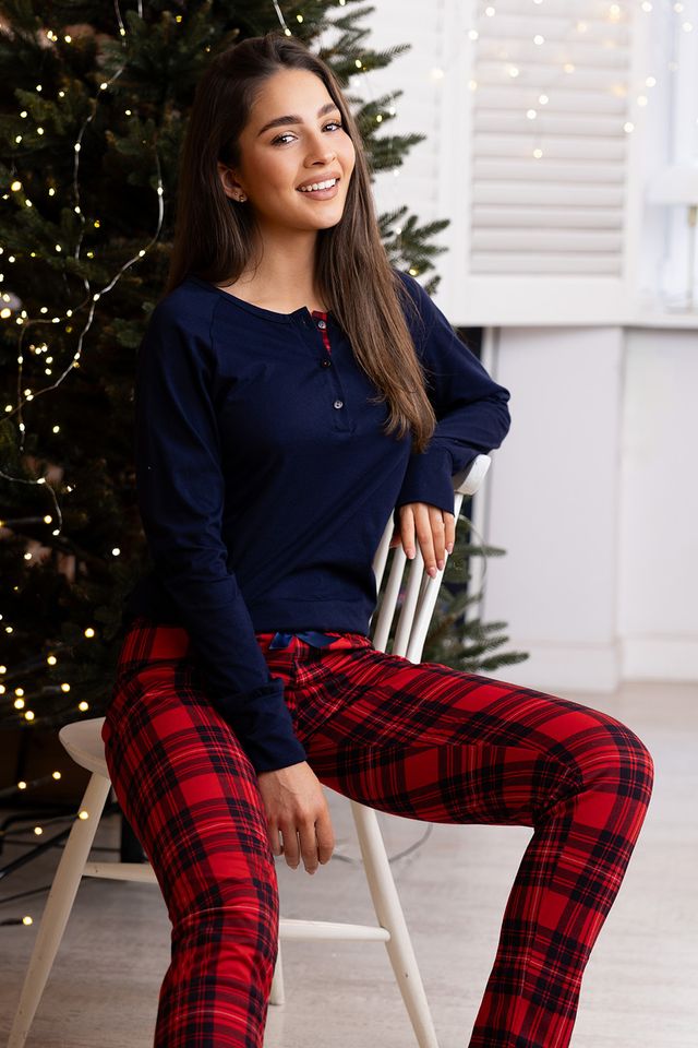 Пижама с однотонным лонгсливом Yvette