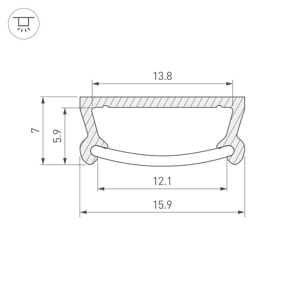 Профиль TM-2000 (CT) ANOD (Arlight, Алюминий) 017796