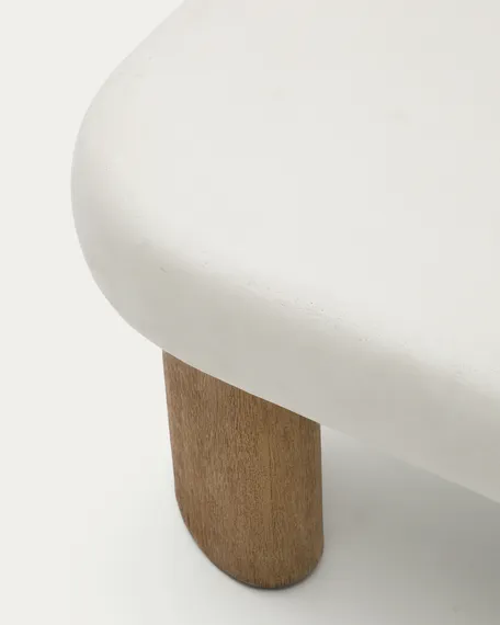 Журнальный столик Labra из цемента и акации 80 x 80 см