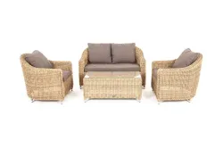 "Кон Панна" лаунж-зона из искусственного ротанга, цвет соломенный