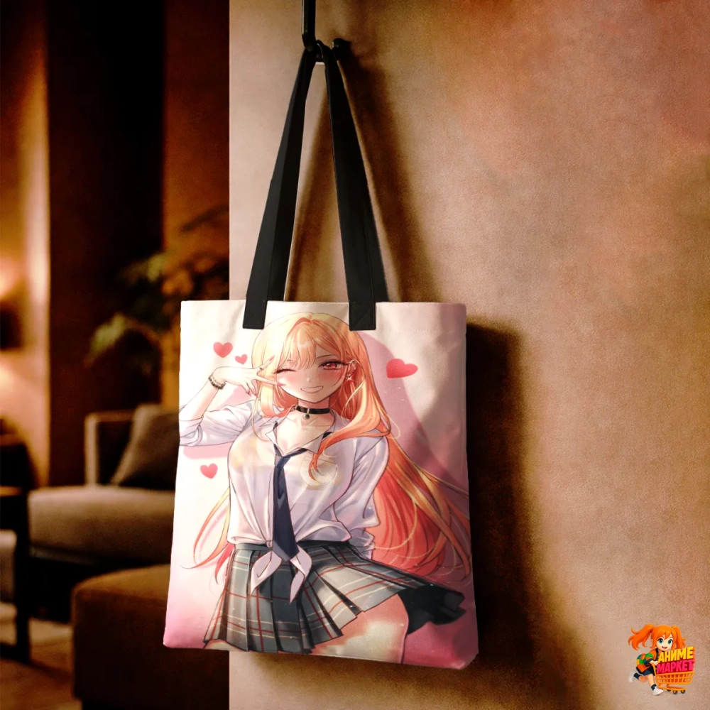 Сумка шоппер с принтом Эта фарфоровая кукла влюбилась