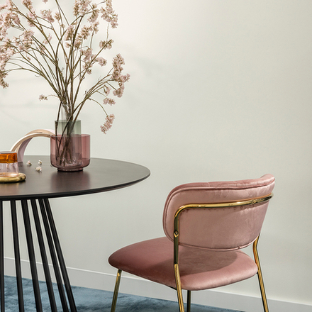Стул Bergenson Bjorn Eirill, велюр, розовый