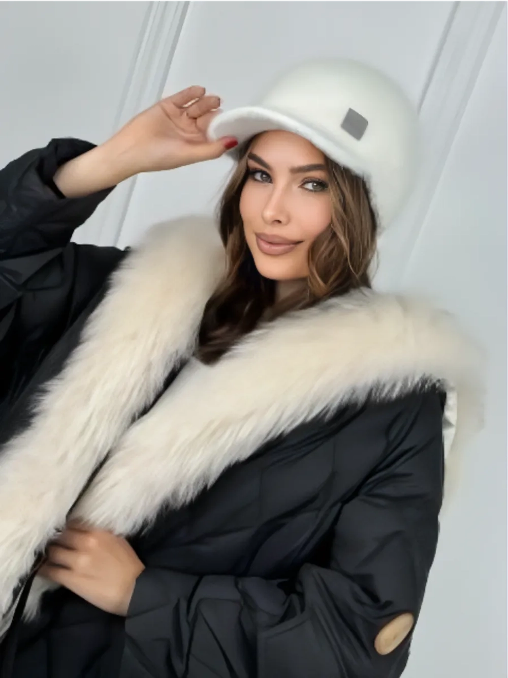 Шапка кепи зимняя с козырьком