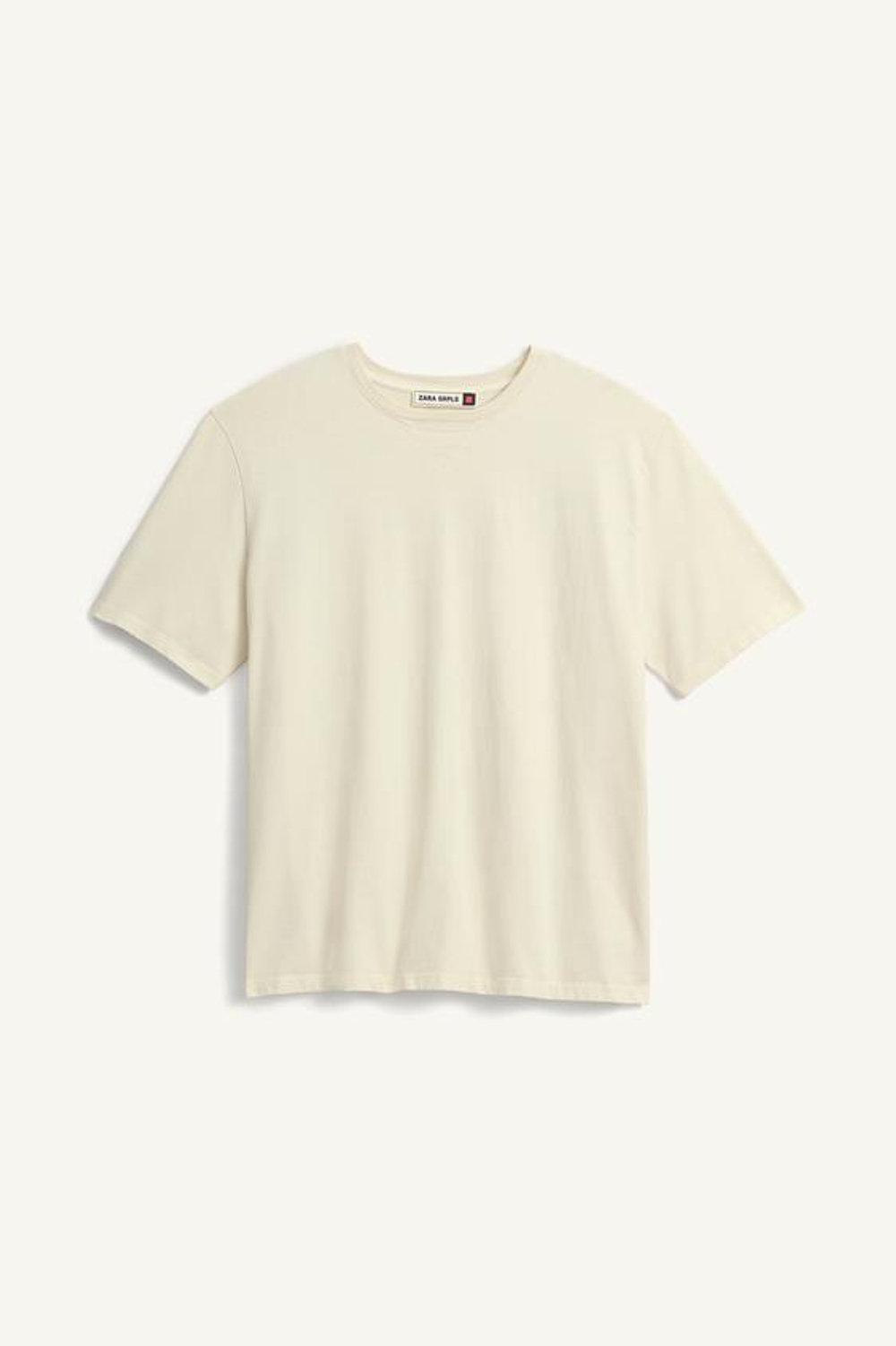 ZARA ФУТБОЛКА СВОБОДНОГО КРОЯ, ЭКРЮ