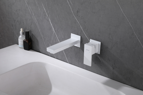 Смеситель ABBER Daheim AF8212W для раковины скрытого монтажа, белый матовый