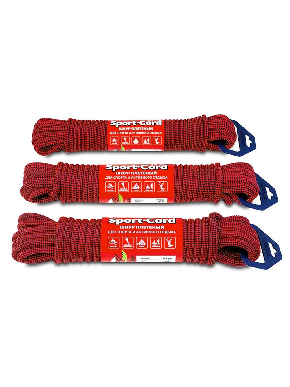 Шнур плетеный Петроканат Sport Cord 8,0 мм, 800 кгс, 15 м, двухцветный, евромоток