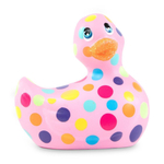 Розовый вибратор-уточка I Rub My Duckie 2.0 Happiness в разноцветный горох (Цвет: розовый)