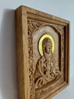 Освященная Икона мученицы Марины Антиохийской 16.5х14см дуб