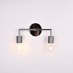 Бра Rh Utilitaire Double Sconce Silver By Imperiumloft