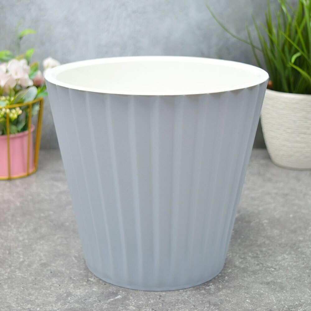 Горшок цветочный Sand 3,3л d190мм c дренажной вставкой, утренний туман