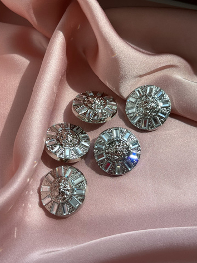 Пуговицы Бмн. серебристые с зеркальными деталями