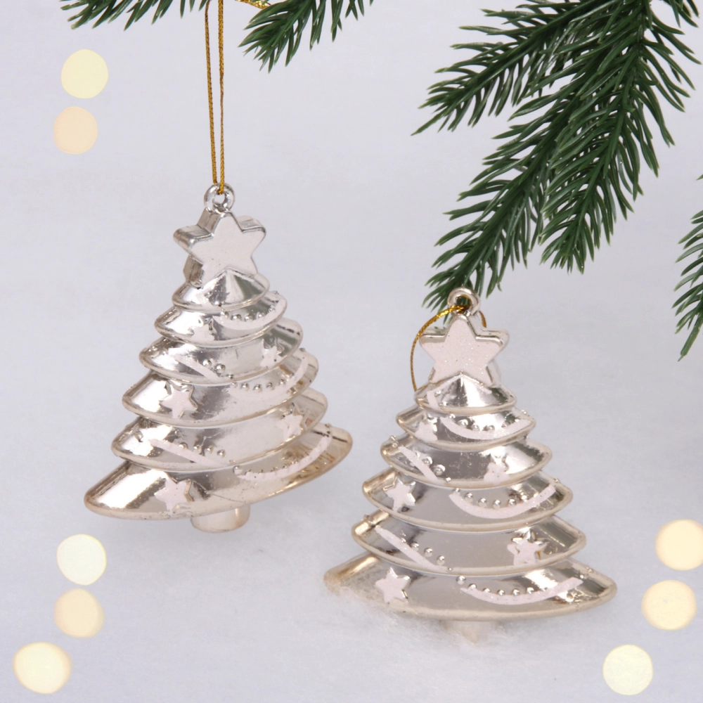 Елочные игрушки «Сказочная ёлочка» 8 см (набор 2 шт), Золото