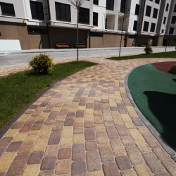 Тротуарная плитка КЛАССИКО - Листопад гранит Осень, комплект из 2 видов плит