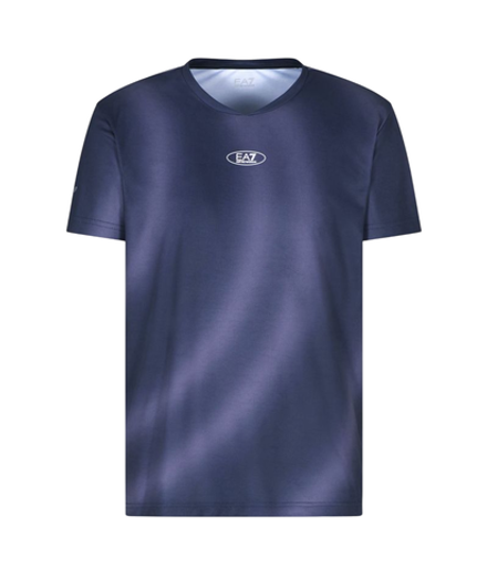 Теннисная футболка EA7 Tennis Pro Crew-Neck - blue shade