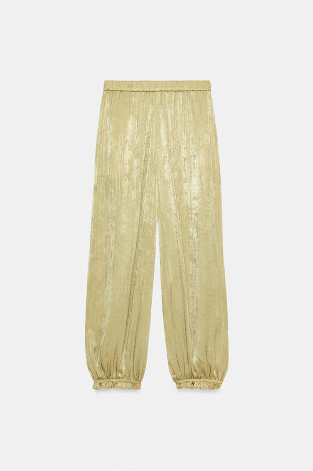 ZARA БРЮКИ-ШАРОВАРЫ С ЭЛАСТИЧНЫМ ПОЯСОМ, ОЛИВКОВЫЙ