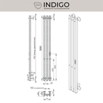 Полотенцесушитель электрический INDIGO Style 3 Pro (таймер, скрытый монтаж, универсальное подключение)