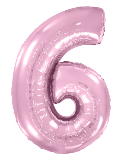 Цифра 6 "Розовый Макарунс" (40''/102 см)