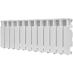 Радиатор алюминиевый STOUT Gamma 350 - 12 секций (подключение боковое, цвет белый)