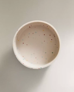 ZARA HOME ДЕТСКАЯ МИСКА ИЗ СИЛИКОНА С ПРИНТОМ В ГОРОШЕК, РАЗНОЦВЕТНЫЙ